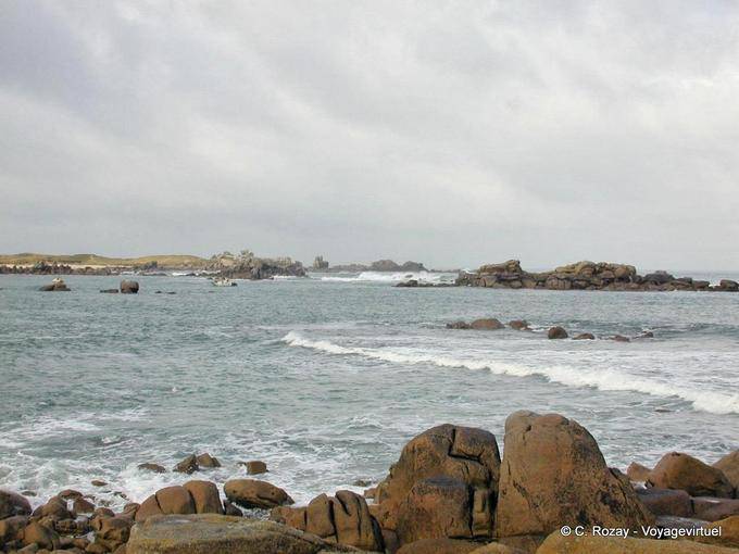 Sea and rocks from the boom, Roscoff, Brittany - France