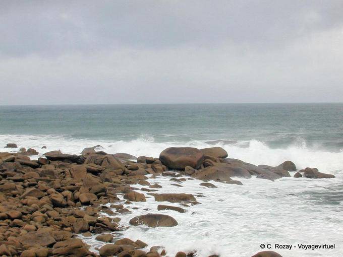 Wave on rocks in Brittany, Brittany - France