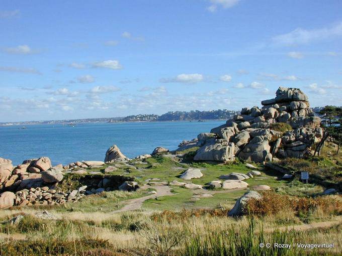 Louannec in the distance, view from the Coastguard Path Britain - France