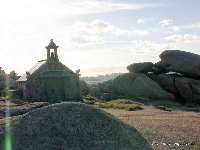 Another view of the house with gargoyles, Ploumanac'h, Brittany - France