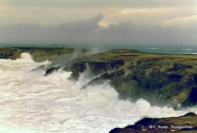 Storm on the wild coast of Quiberon, Brittany - France