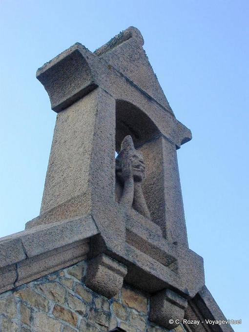 Granite Imp on the house with gargoyles, Douaniers paths, Ploumanac'h, Brittany - France