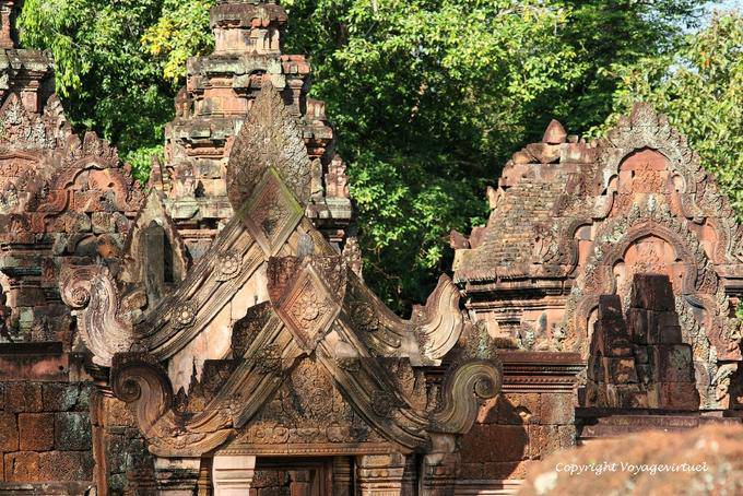 Architectural elements of the eastern gopura, Banteay Srei, Angkor, Cambodia