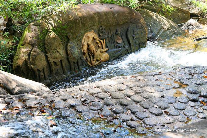 Kbal Spean, Multitude of linga, the symbol of Shiva, Angkor, Cambodia