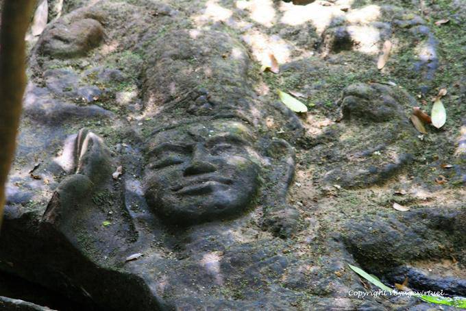 Kbal Spean, relief sculpture in the riverbed, Angkor, Cambodia