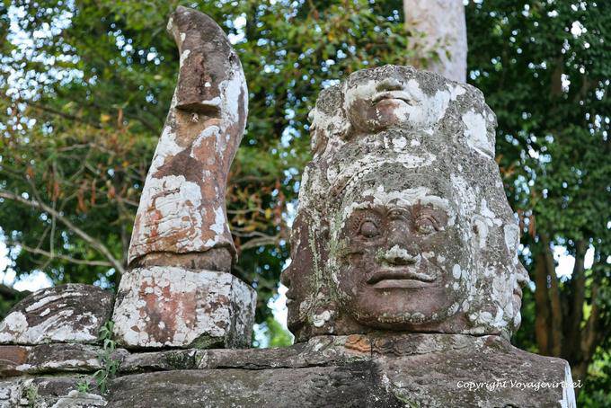 Superimposed multiple heads (Victory Gate), Angkor, Cambodia