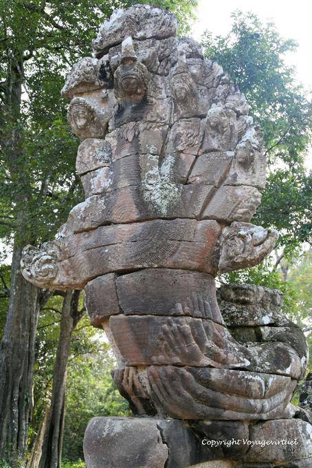 Naga serpent's head, Victory Gate, Angkor, Cambodia