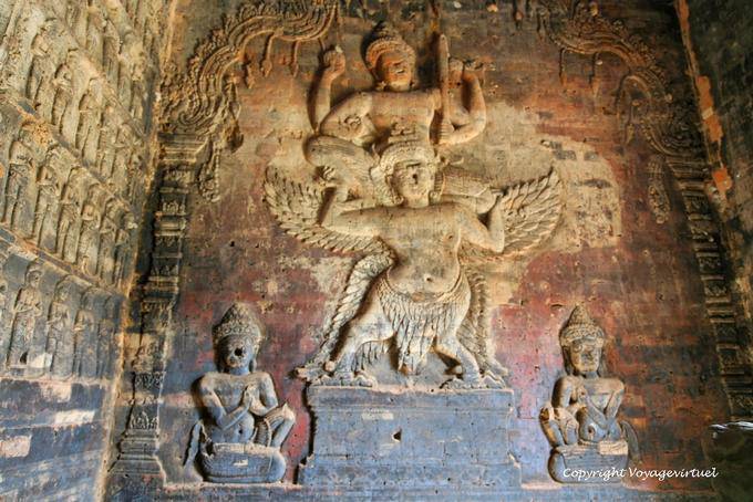 Vishnu riding a garuda, Prasat Kravan, Angkor, Cambodia