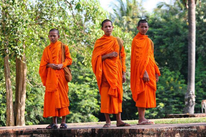 The three monks of Prasat Kravan, Angkor, Cambodia