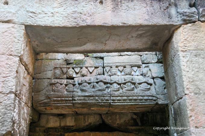 Detail of lintel Preah Khan, Angkor, Cambodia