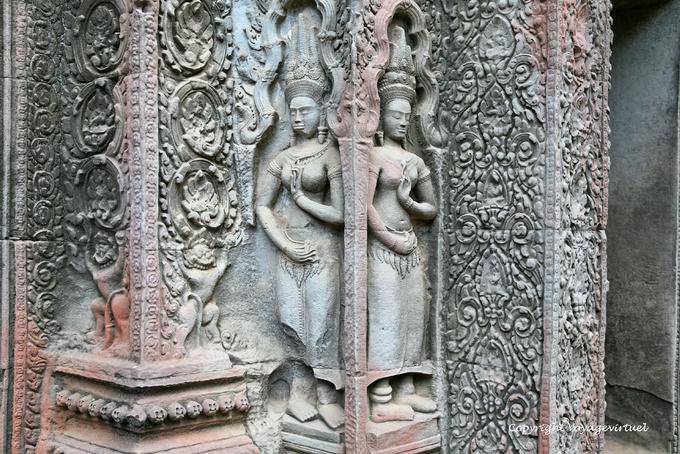 Devatas carved Ta-Prohm, Angkor, Cambodia