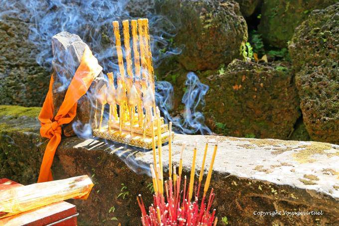 Incense sticks, Ta Phrom, Angkor, Cambodia