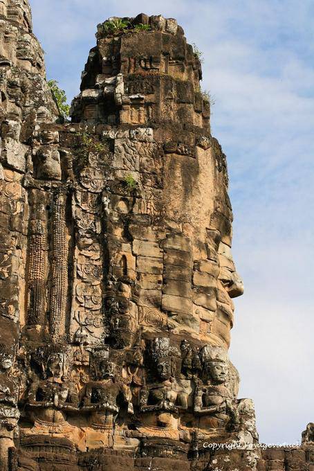 King's profile on door to Angkor Thom, Angkor, Cambodia