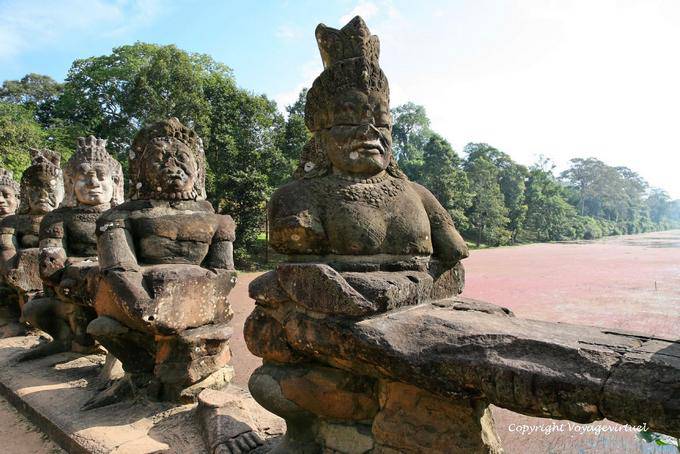 Angkor Thom nagas-railings, Angkor, Cambodia