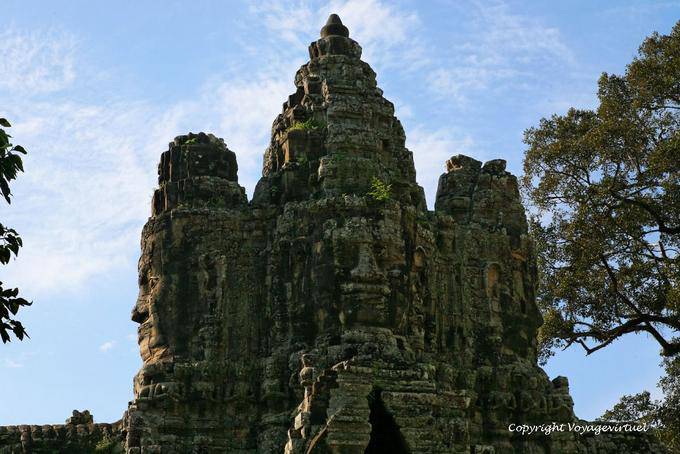 Another view of the south gate from inside the walls of Angkor Thom, Angkor, Cambodia