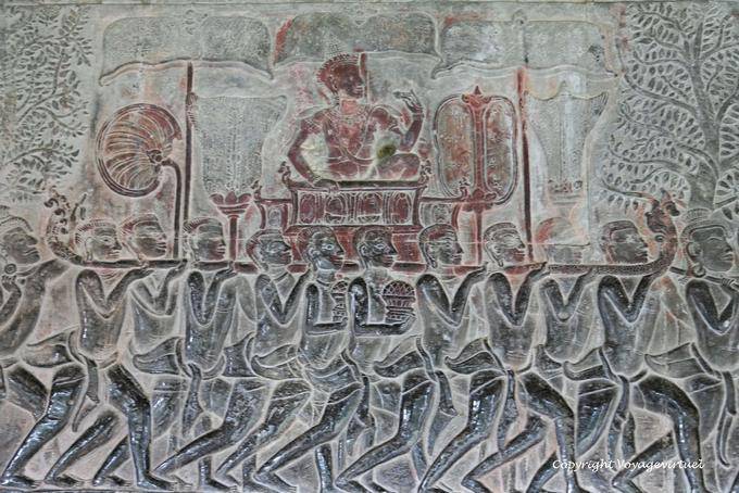 Noble from the judgment of Yama, bas-relief, Angkor Wat, Angkor, Cambodia