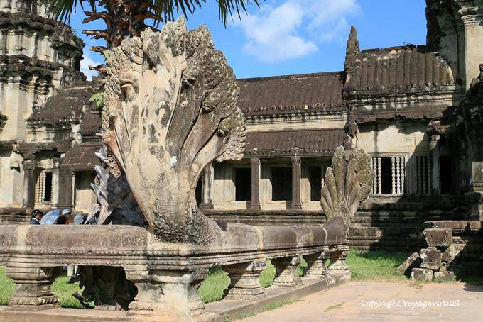 Huge naga balustrade, Angkor Wat, Angkor, Cambodia