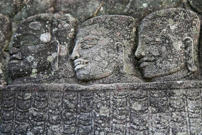 Buddhist heads Bayon Angkor Thom, Angkor, Cambodia