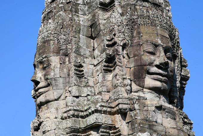 Tour to 4 faces Bayon Angkor Thom, Angkor, Cambodia