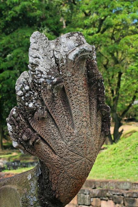 Naga with multiple heads, Terrace of the Leper King, Angkor Thom, Angkor, Cambodia