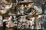 Focus on the pediment sculptures, Banteay Samré, Cambodia.