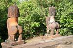 Lions sculpted rear view, Banteay Samre, Cambodia.