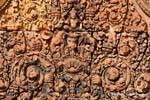 Decorative bas-relief above a door, Banteay Srei, Cambodia.