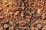 Approach the details of the relief, Banteay Srei, Cambodia.