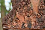 Kala kirtimukha or devouring a lion relief, Banteay Srei, Cambodia.