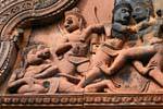 Fight between Valin and Surgrîva, gopura I, Banteay Srei, Cambodia.