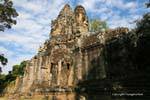 Avalokitesvara representative face on the tower of the South Gate, Angkor Thom, Cambodia.