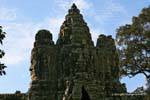 Another view of the south gate from inside the walls of Angkor Thom, Cambodia.