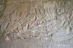 Valli death, killed by Rama, supported by his wife Tara, Ramayana, Angkor Wat, Cambodia.