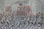 Noble from the judgment of Yama, bas-relief, Angkor Wat, Cambodia.