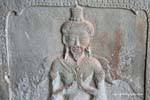 Shiva in meditation, relief, demon-king Ravana gallery, Angkor Wat, Cambodia.