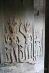 Carvings of apsaras color, Angkor Wat, Cambodia.