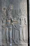 Apsaras torque in low relief, Angkor Wat, Cambodia.