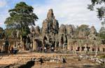 Panorama of the Bayon temple, Angkor Thom, Cambodia.