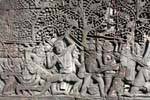Warrior detail (low relief) Bayon Angkor Thom, Cambodia.
