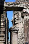 Smile mineral between columns and lintel, Bayon, Angkor Thom, Cambodia.