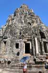 Central tower with a height of 43m, Bayon, Angkor Thom, Cambodia.