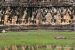 Wall of the central porch with lions prepared in Atlantis, Elephant Terrace, Cambodia.