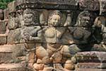 Garuda in Atlantean position in the paneled wall, elephants Terrace, Cambodia.