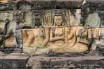 Women seated, reconstituted relief, Terrace of the Leper King, Angkor Thom, Cambodia.
