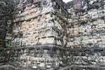 View of the carved wall high relief, Terrace of the Leper King, Angkor Thom, Cambodia.