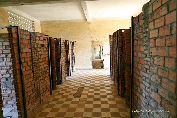 Cells of a classroom on the first floor, Tuol Sleng, Phnom Penh - Cambodia