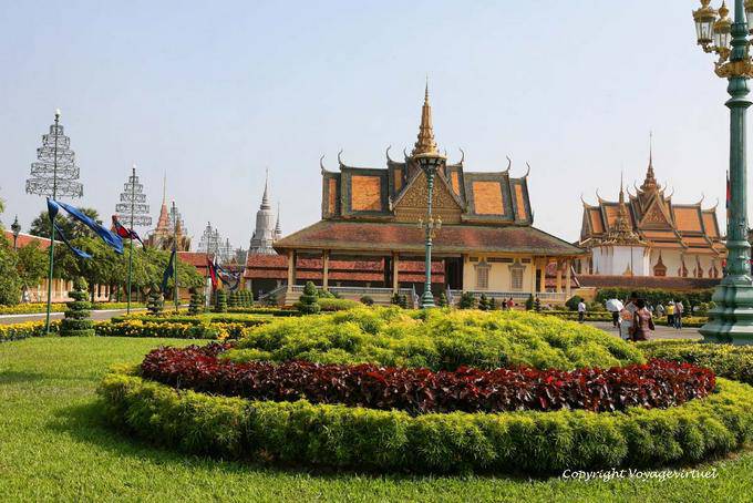 Parterre garden in front of the dance hall, Royal Palace, Phnom Penh - Cambodia