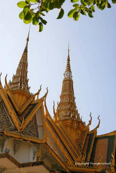 Head of Brahma to 4 faces surmounting the Preah Thineang Dheva Vinnichay or Throne Room, Royal Palace, Phnom Penh - Cambodia