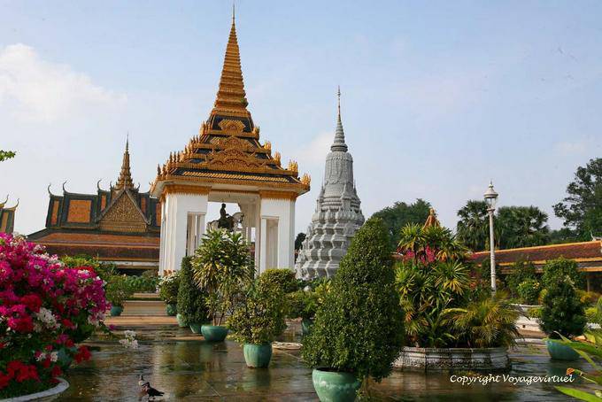 Decoration in the gardens of the Silver Pagoda, Wat Preah Keo, Phnom Penh - Cambodia