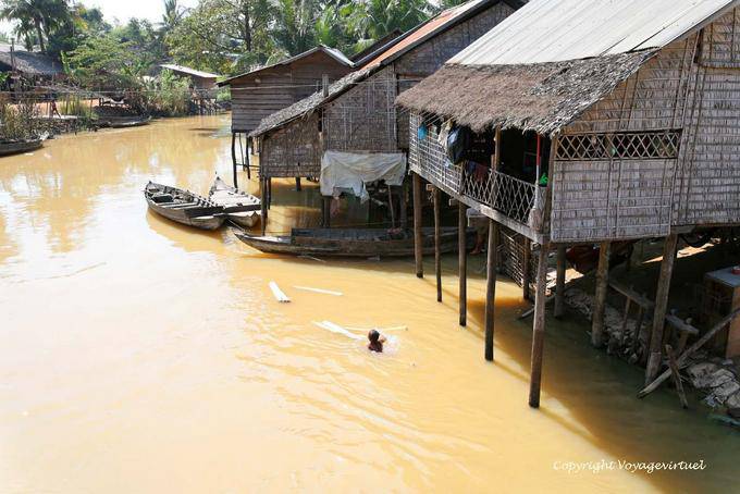 Swim in the yellow water, Siem Reap - Cambodia